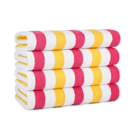 Monarch Brands Cabo Cabana Towels - Red/Yellow, 4PK PNP-CABOCABANA-RD/YL